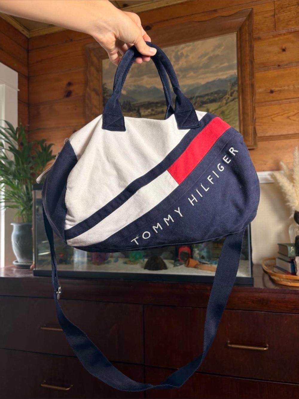 Tommy Hilfiger Navy, White & Red Duffle Bag